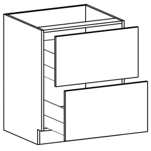 White Shaker 30"x24"x34" 2 Drawer Base Cabinet
